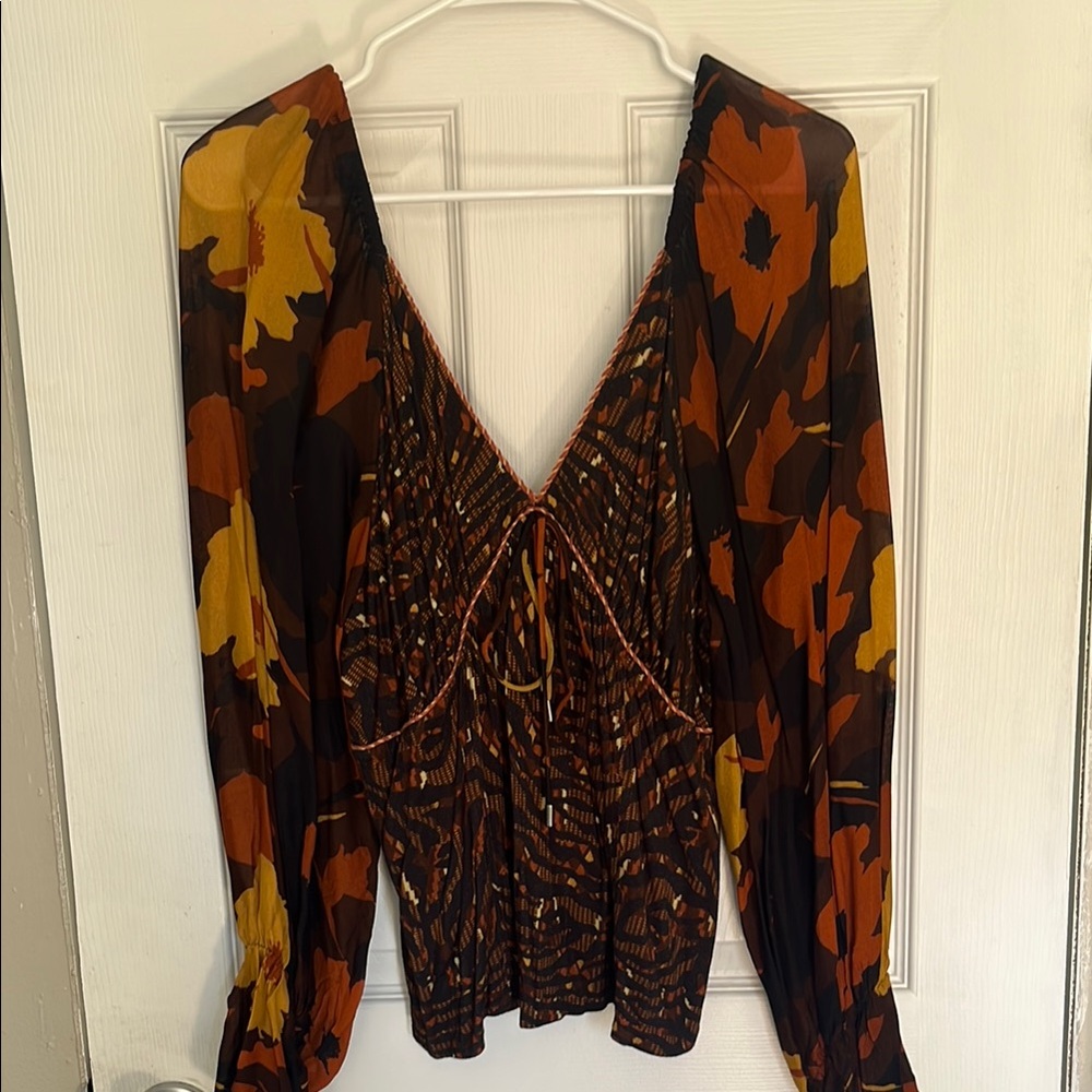 Floral V-Neck Women's Top